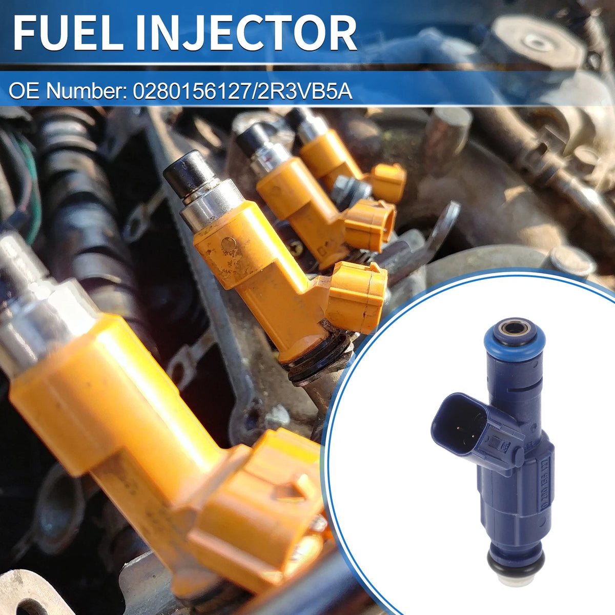 Fuel Injector for Ford Mustang 1996-2010 (1 x No.0280156127/2R3VB5A)