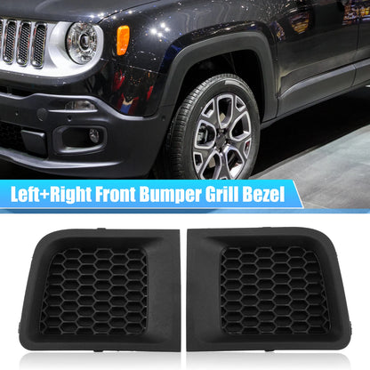 Front Lower Bumper Grille Insert Bezel Covers for Jeep Renegade (2015-2023)