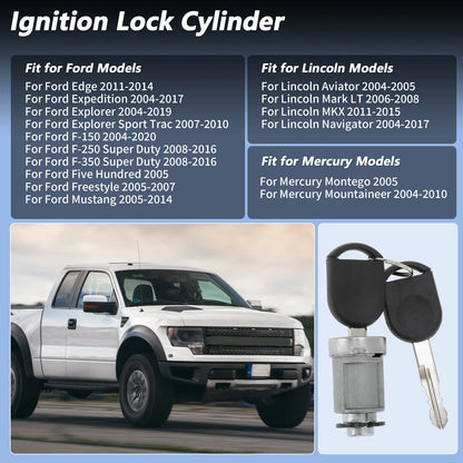 Ignition Lock Cylinder for Ford F150 2004-2020 with 2 Keys Set