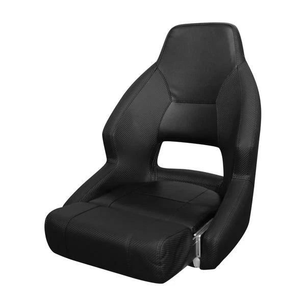 Boat Seat Mariner Deluxe Flip Up Helm Seat for All Models - Black