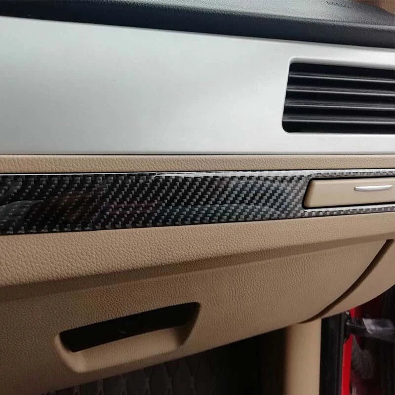 LHD Carbon Fiber Dashboard Passenger Strip Trim fit For BMW 3 Series E90 E92 E93