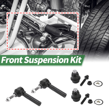 4 Pcs Front Suspension Kit Tie Rod Ends Ball Joints for Jeep Compass (2007-2023)