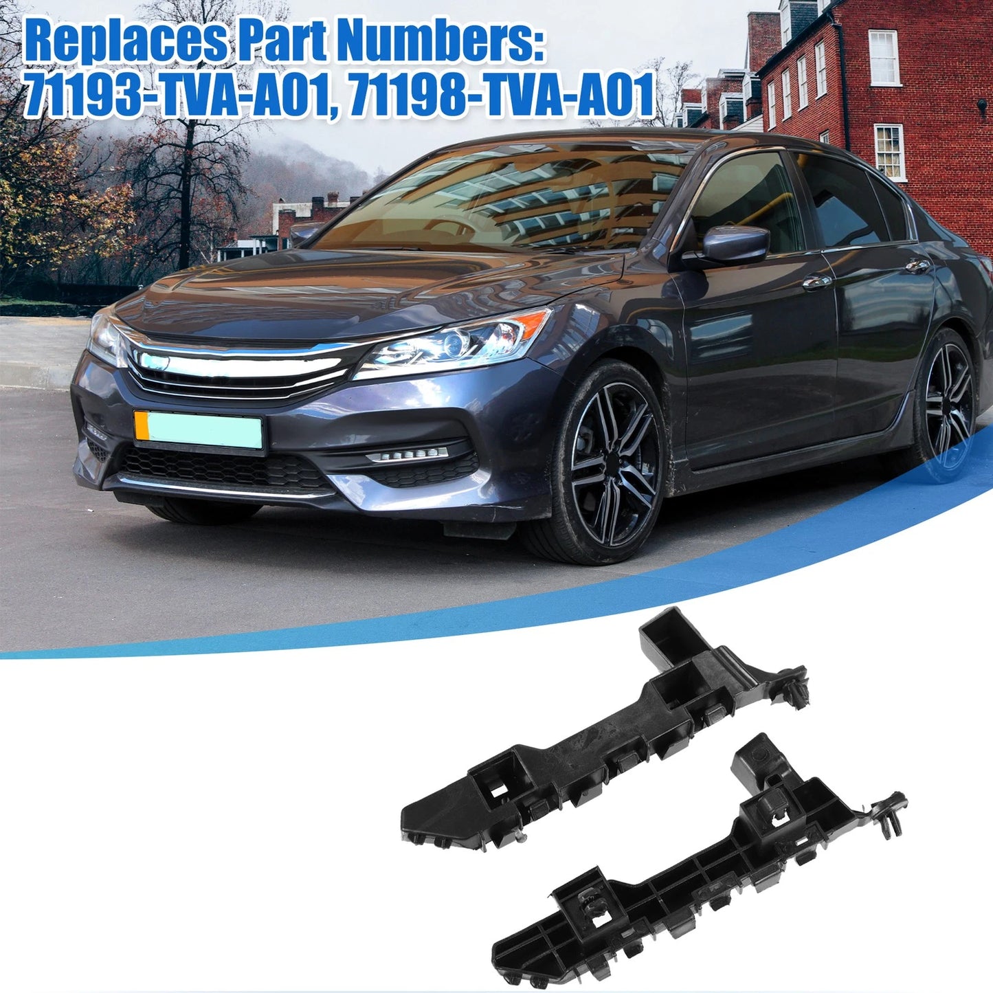Front Bumper Brackets for Honda Accord (2018-2022) Black