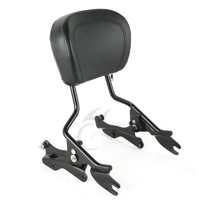 Black Sissy Bar Backrest Luggage Rack for Harley Touring (2014-2025)