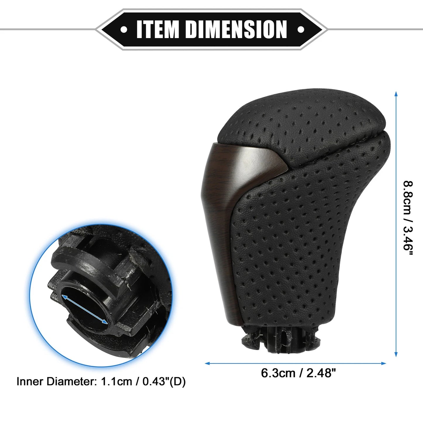 Automatic Gear Shift Knob for Toyota Highlander 2014-2019 Black Drilled