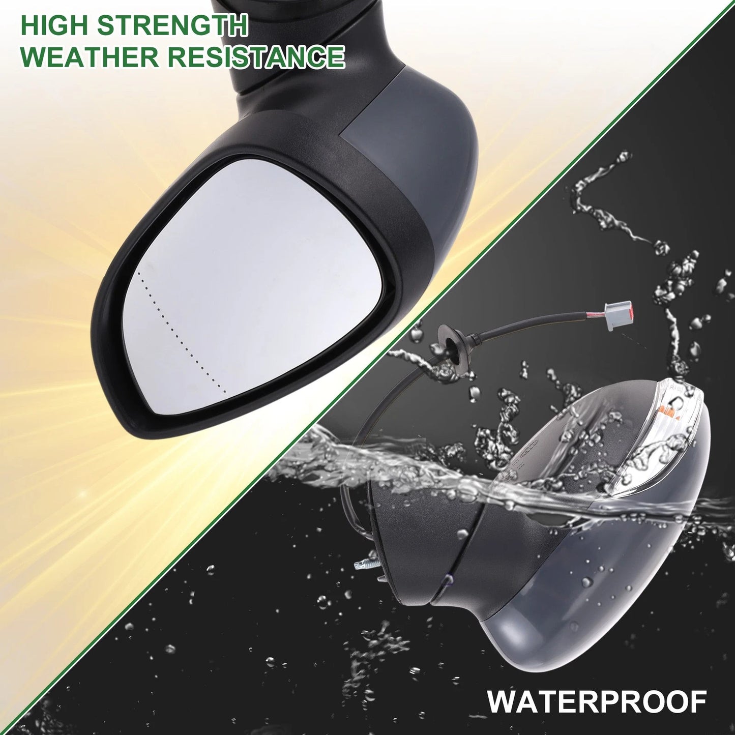 Right Side Door Mirror for Ford Fiesta Mk7 Electric Adjust Gray (2013-2017)