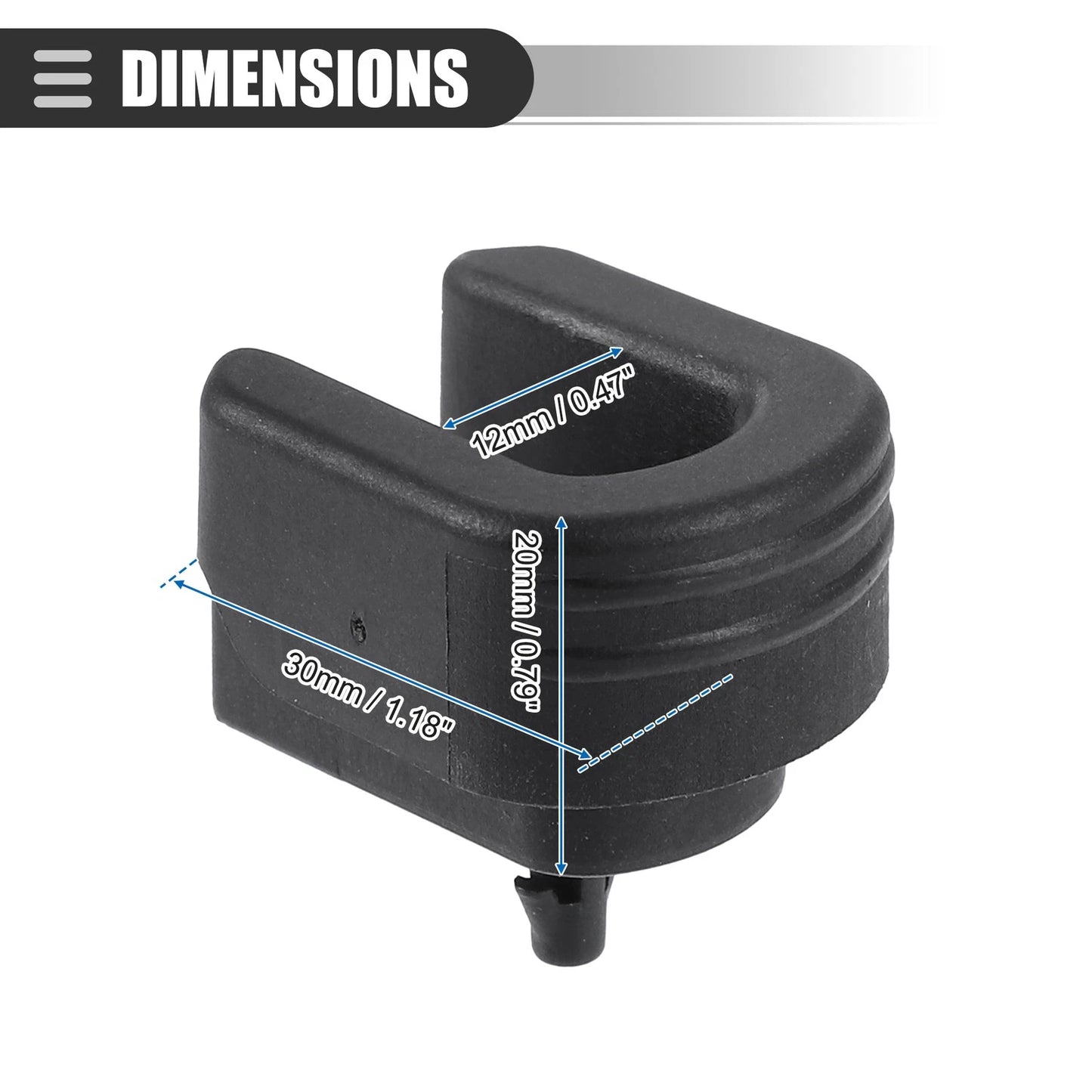 Rear Tailgate Bushing Plastic for Chevy Silverado Black