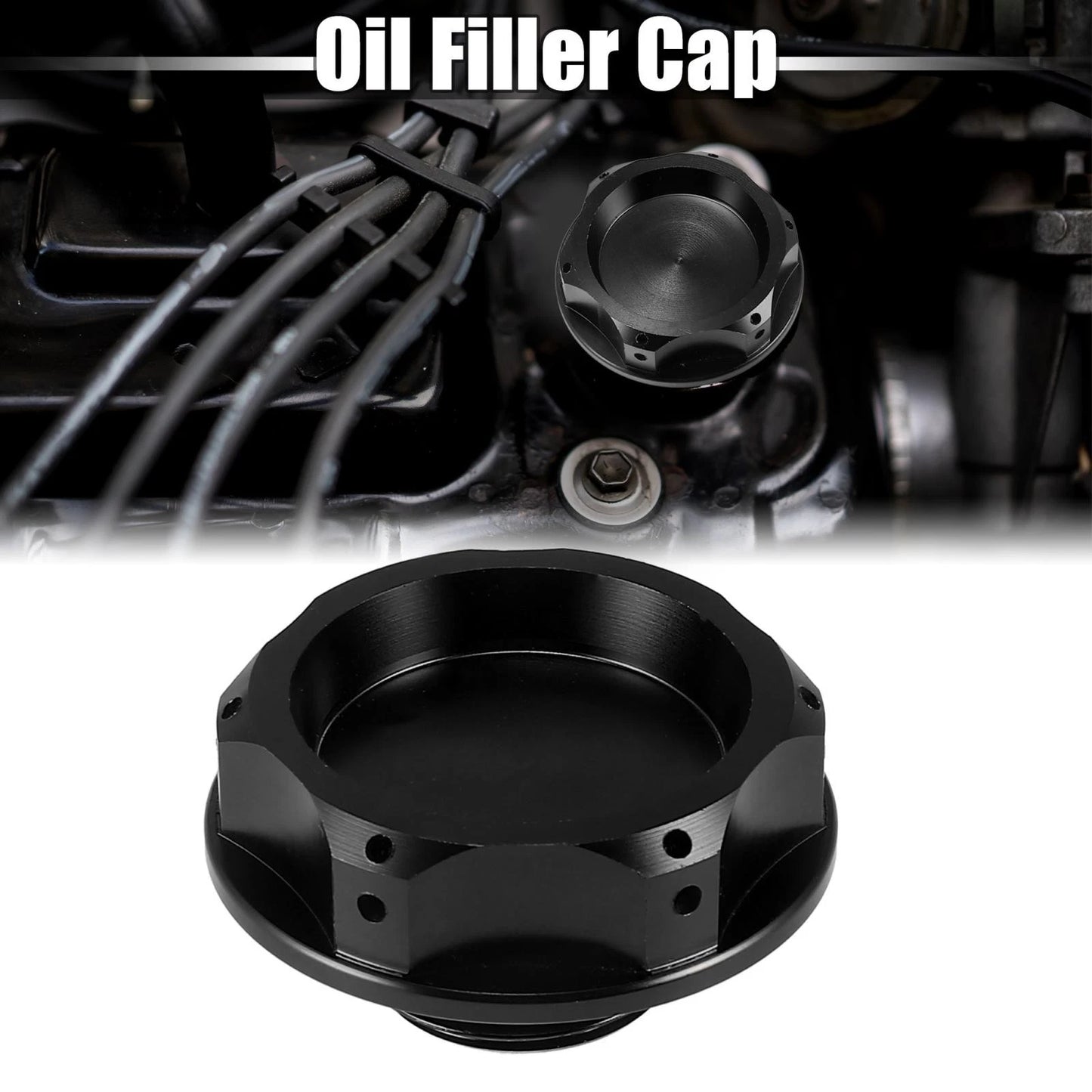 Black Oil Filler Cap Cover for Subaru Impreza, Outback, Legacy