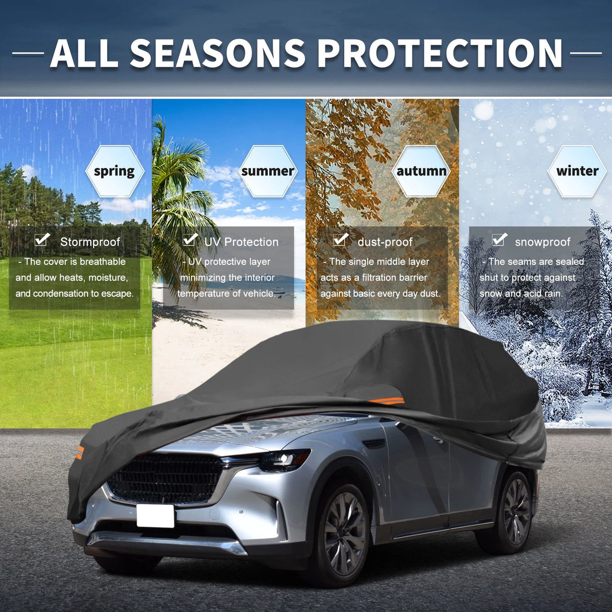 Waterproof 210D-PU Car Cover for Mazda CX-9 (2007-2023)