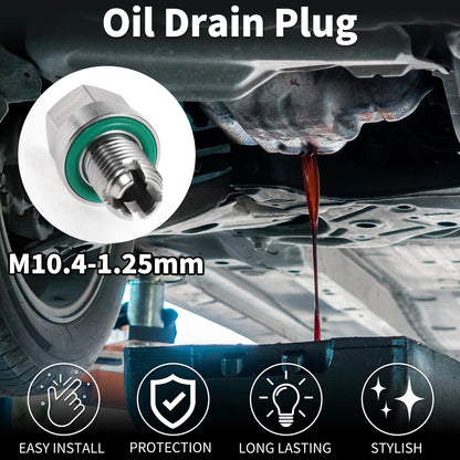 M10.4-1.25mm Copper Oil Drain Plug W/ Gasket 1x for Car & Motorcycle