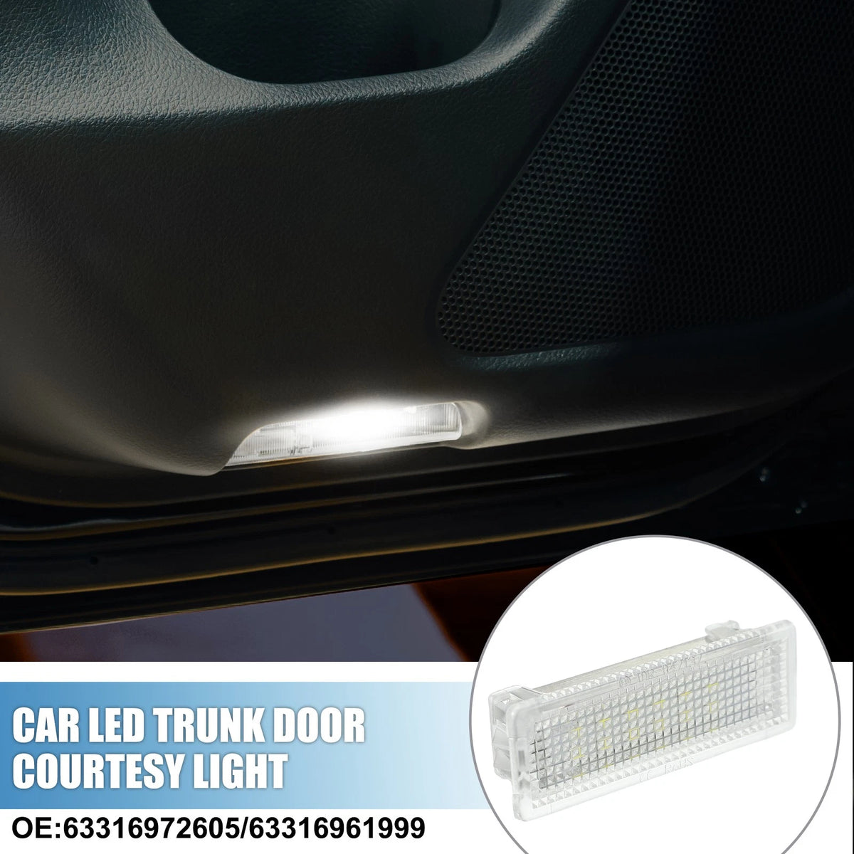 2 x Trunk Light Courtesy Footwell Lamps for BMW X3 (2011-2017), X5 (2007-2013)