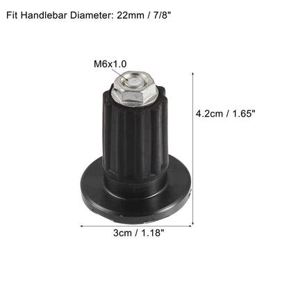 Pair 7/8" 22mm Motorcycle Hand Grips End Caps Aluminum Alloy Black