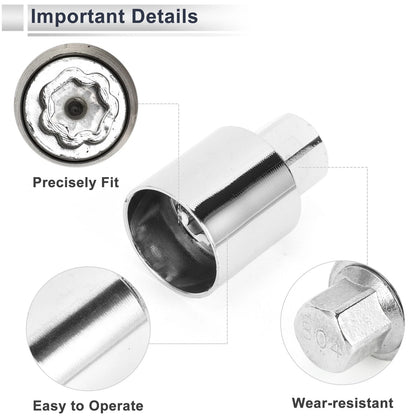Wheel Lock Lugnut Antitheft Screw Nut Removal Key Socket for Jeep Compass