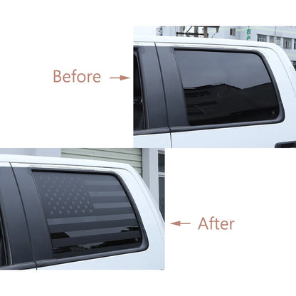 2 x Black Rear Window Flag Stickers for Ford F-150 (2015-2022)