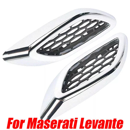 2x Front Chrome Fender Side Air Vent Grille Trim Molding for Maserati Levante