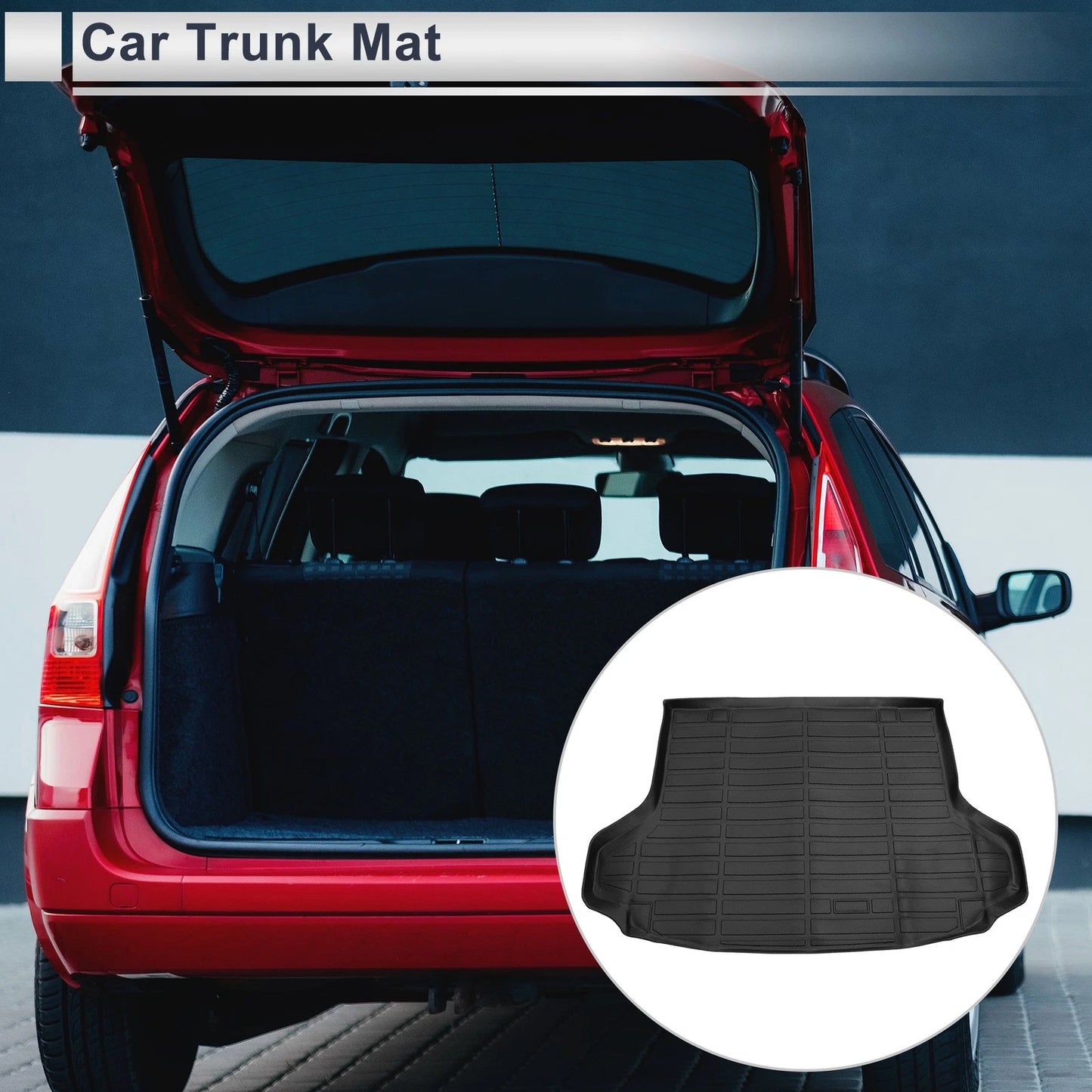 Cargo Liner Rear Trunk Mat for Honda HR-V (2023-2024) Long Grid Pattern TPE