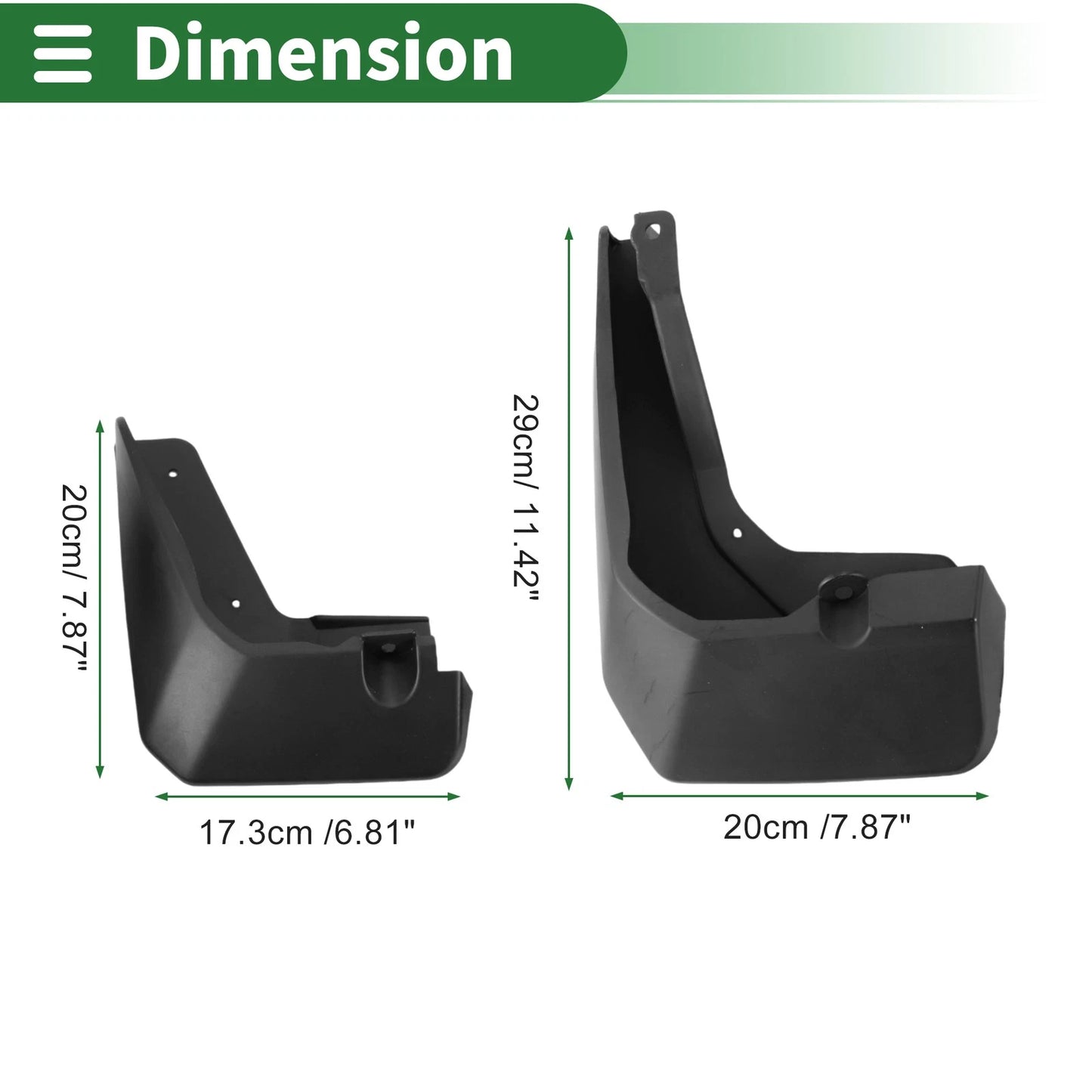 Mud Flaps Splash Guards for Ford Focus Active (2020-2021) with Mounts