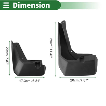 Mud Flaps Splash Guards for Ford Focus Active (2020-2021) with Mounts