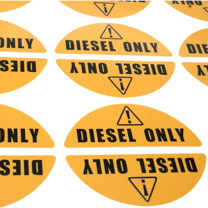 Diesel Only Yellow Sticker Door Gasoline Decal for Truck Tank Car