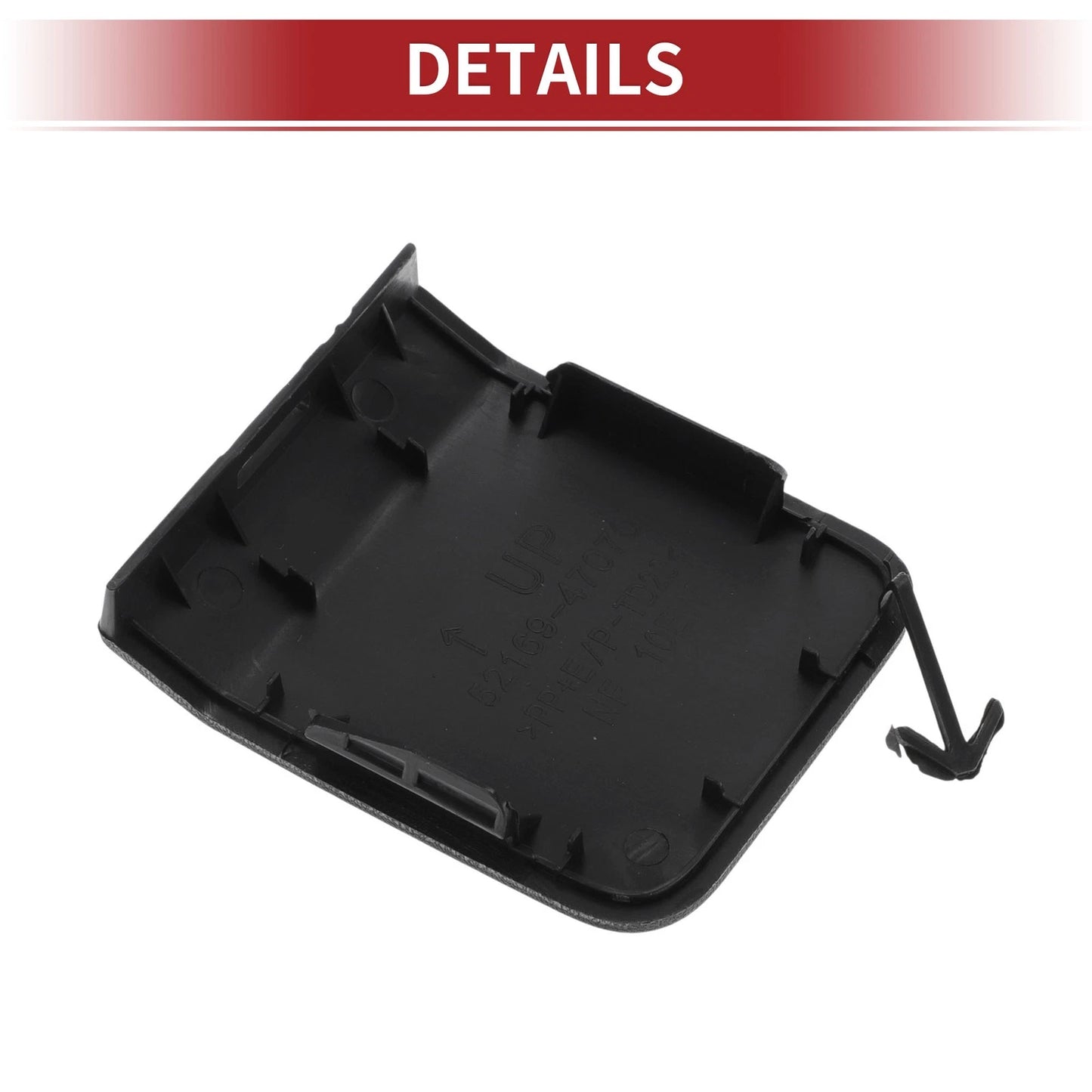 Rear Tow Hook Cover for Toyota Prius (2021-2022) Black 1 x Cap