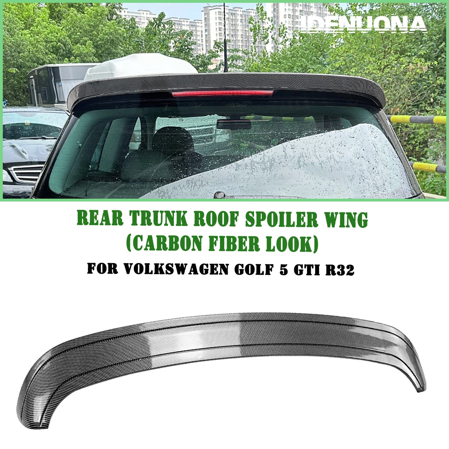 Carbon Look Rear Boot Spoiler Lip for VW Golf 5 GTI R32 (2003-2009)
