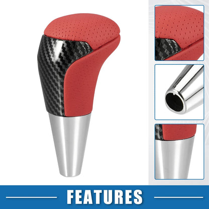 Gear Shift Knob Car Carbon Fiber Pattern Red for Toyota