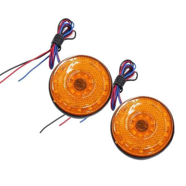 Amber Round Rear Tail Brake Stop Marker Lights for Car Motorcycle Trailer