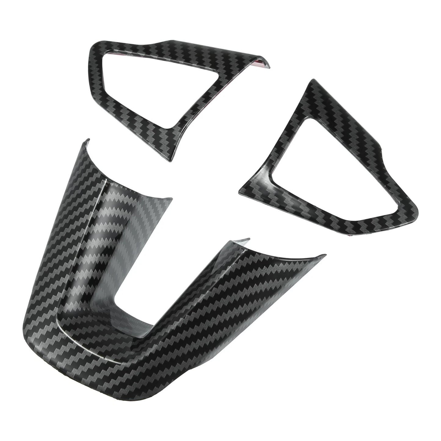 3 x Carbon Fiber Pattern Black Steering Wheel Covers for Ford