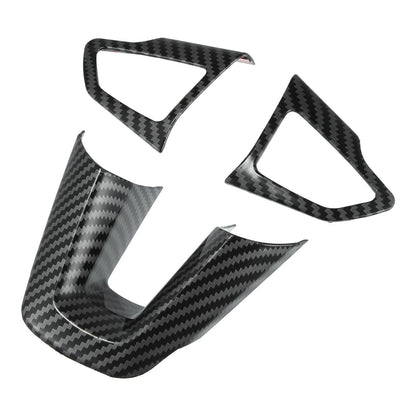 3 x Carbon Fiber Pattern Black Steering Wheel Covers for Ford