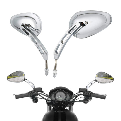 8mm Chrome Rear-View Mirrors for Harley Street Glide Sportster Dyna Softail