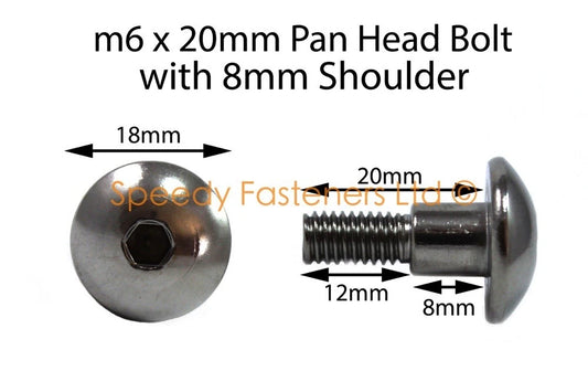 10x Bulloni Inox M6x20mm Con 8mm Spalla for Honda VFR CBR Fireblade