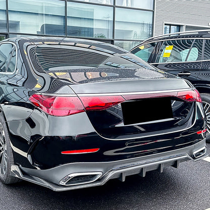 3 x Carbon Look Rear Bumper Diffuser Lip for Mercedes Benz E Class (2024-2025)
