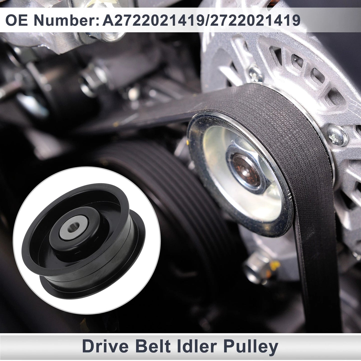 Drive Belt Idler Pulley for Mercedes-Benz W463 (2009-2014) Black 1 x Pc