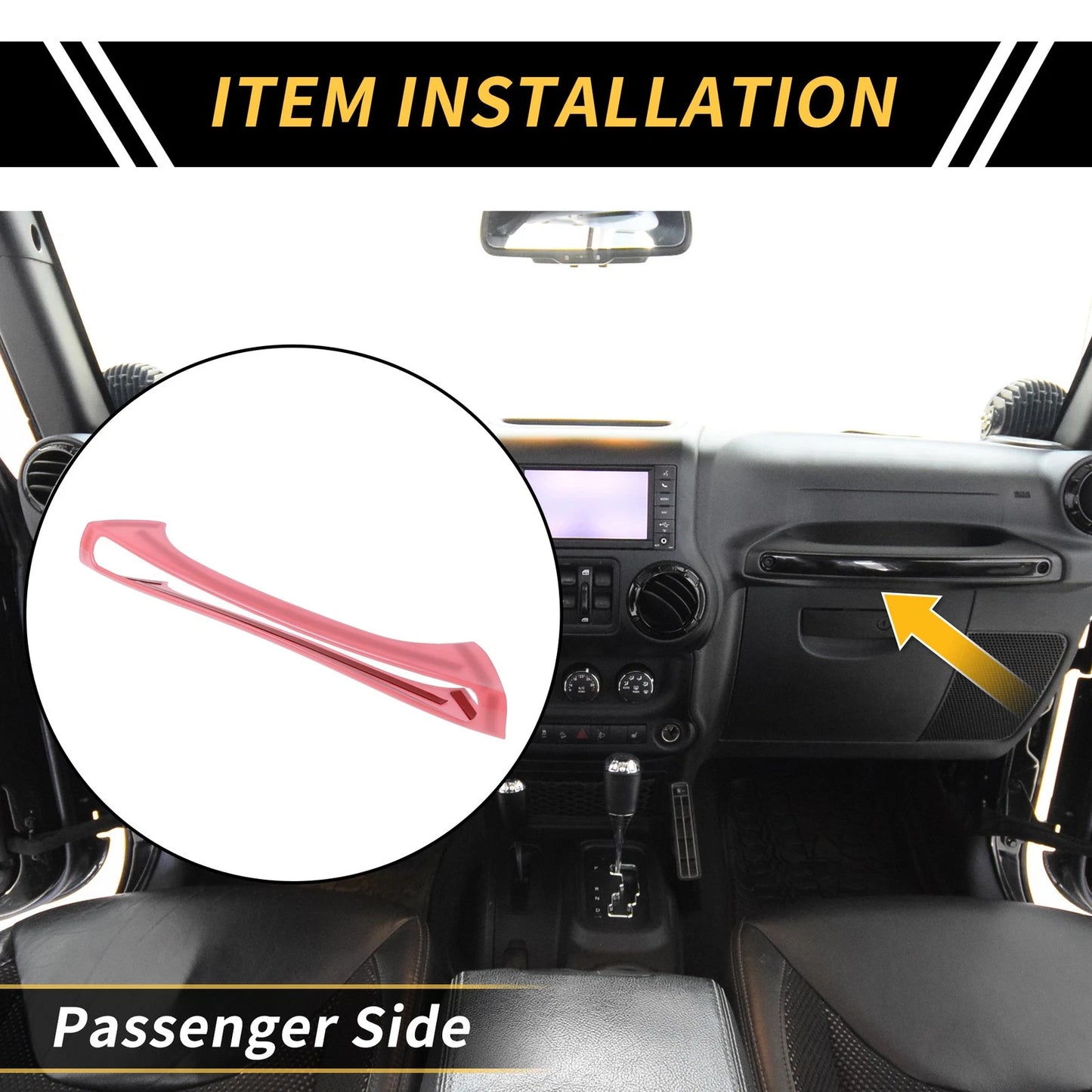 Glove Box Handle Switch Cover Trim for Jeep Wrangler JK 2 Door 4 Door (2007-2018)