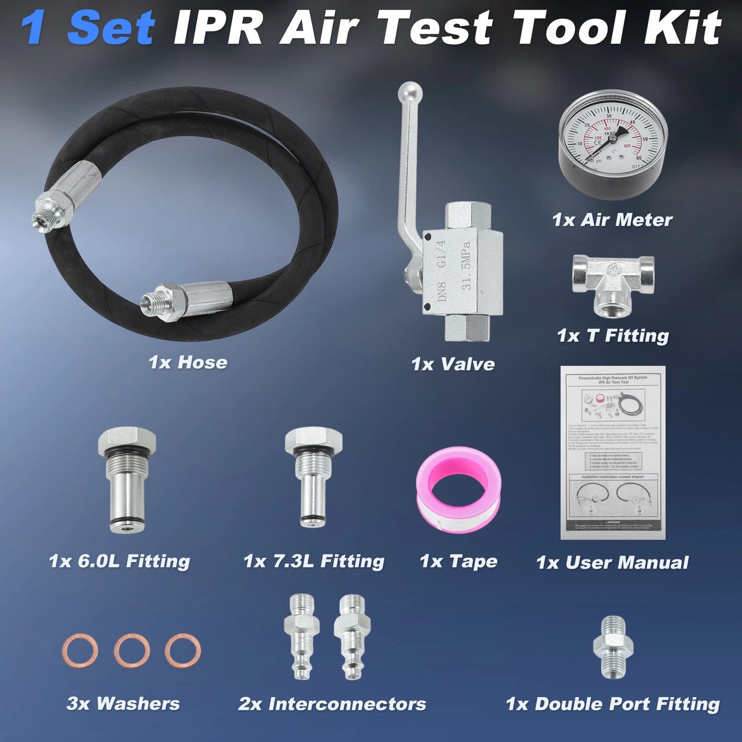 IPR Air Test Tool Kit for Ford Powerstroke 6.0L 7.3L Diesel Engines