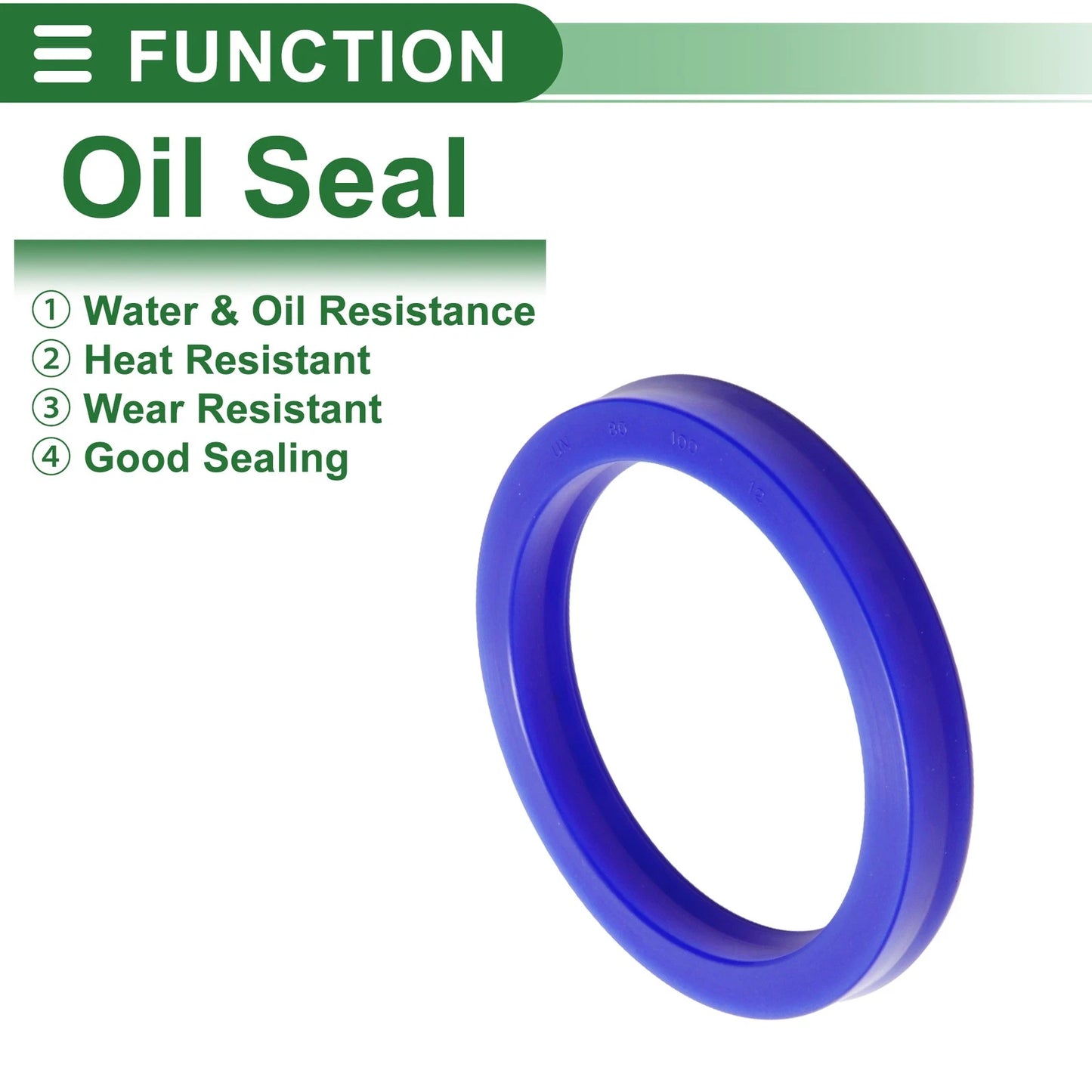 Oil Seal 5 Pcs Seal Ring Shaft Seal TPU 80x100x12mm Blue for Car