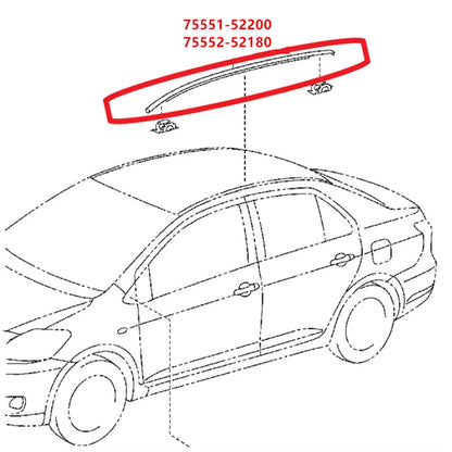 Roof Drip Molding Trims for 2012-2014 Toyota Yaris Hatchback (2012-2014)