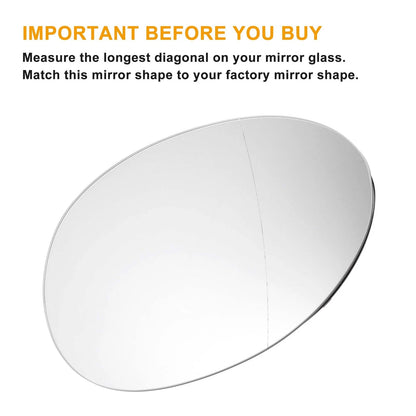 Right Side Heated White Mirror Glass for BMW MINI COOPER (2014-2023)