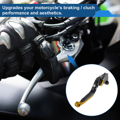 Brake Clutch Levers / 1 Pair / Black Gold End for Kawasaki Z250SL (2016–2017)