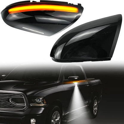 Sequential LED Mirror Turn Signal Puddle Lights for 2009-2018 Dodge RAM 1500/2500