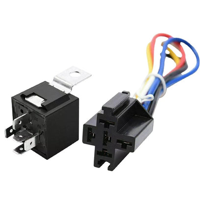 12V 40 Amp SPDT 5-Pin Automotive Relay with Wires & Harness Socket Set