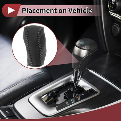 Gear Shift Knob Cover for Toyota Corolla (2014-2018) - Gray Faux Leather