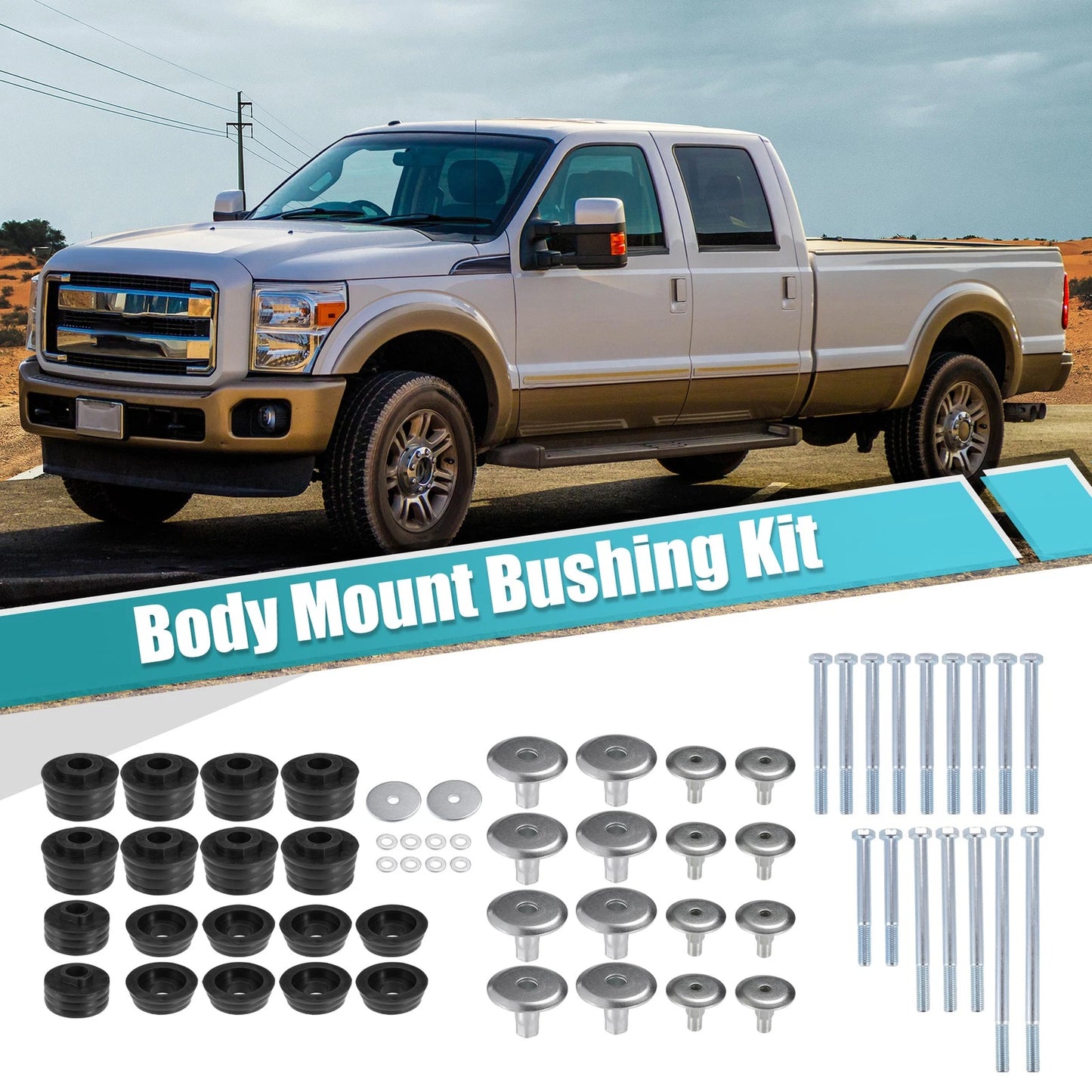 Body Mount Bushing Set for Ford Super Duty F250 F350 (2008-2016)