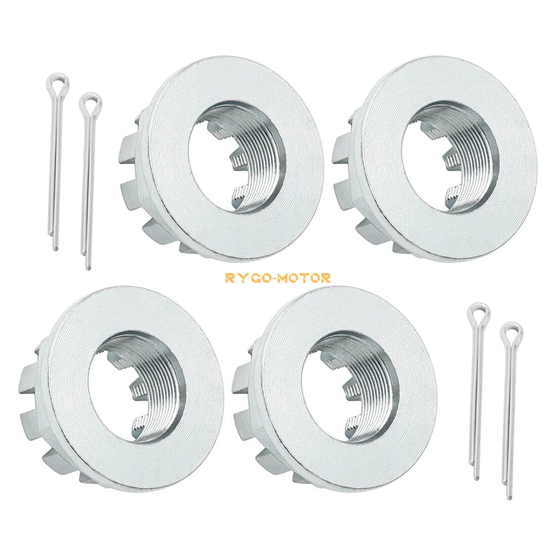 Set / 4 x Rear Axle Nuts w/ Pin / Honda TRX350 Rancher TE TM FE FM (2000–2006)