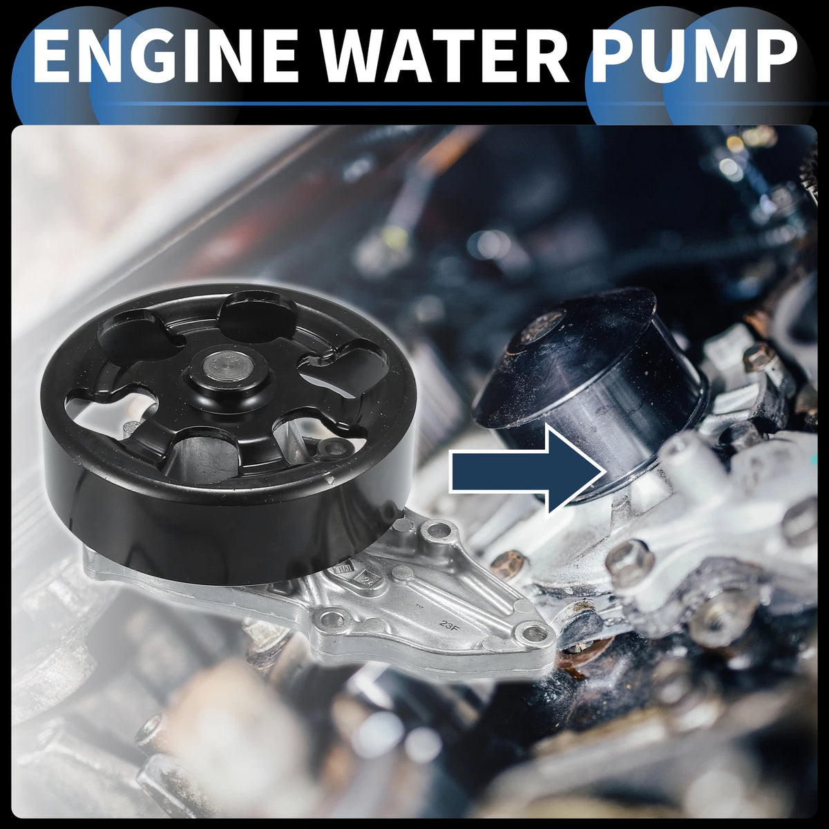 Water Pump for Acura ILX, Honda Civic (2013-2015) with Rubber Ring Kit