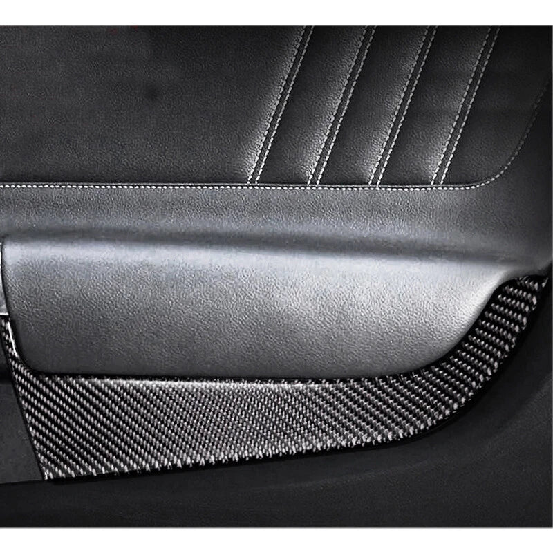 Carbon Fiber Interior Front Door Handle Panel Cover Trim fit Mustang 2015-2018
