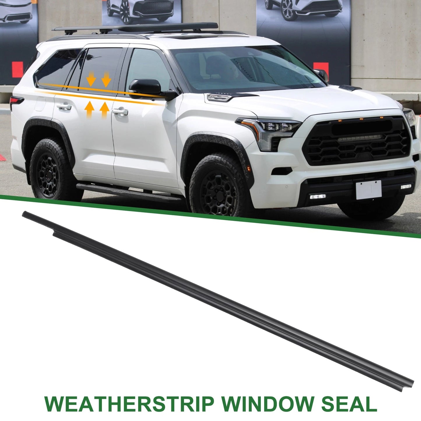 1pc Rear Right Weatherstrip Window Seal for Toyota Sequoia (2008–2022)