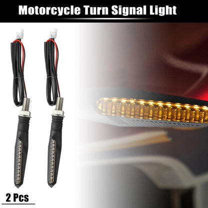 2pcs Motorcycle Flowing Turn Signal Lights Amber Light 12V LED Blackened Shell for Make Model