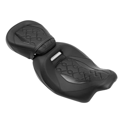 Black Two-Up Gel Seat for Harley Touring Road Glide (2009-2023)