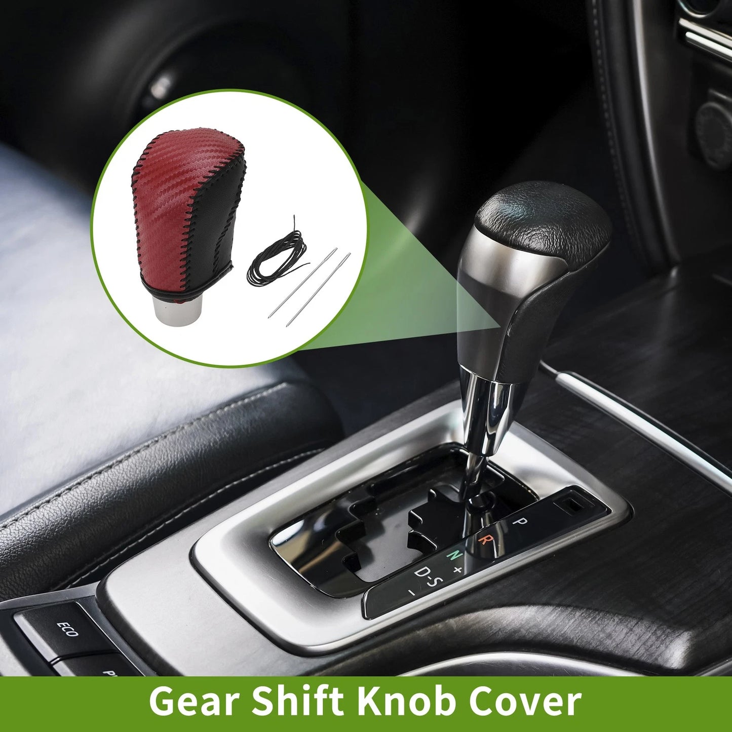 Car Gear Shift Knob Cover for Honda Civic 2016-2021 Red Carbon Fiber